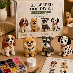 3D Beaded Figurine DIY Craft Kit Set for Beginners, Holiday Handmade Decor Making Supplies Creative Gift