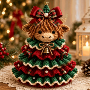 Owl Christmas Tree Crochet Kit, DIY Handmade Amigurumi Craft Supplies for Parent‑Child Holiday Making, Xmas Decor Crochet Starter Kit with Yarn Accessories & Tutorial