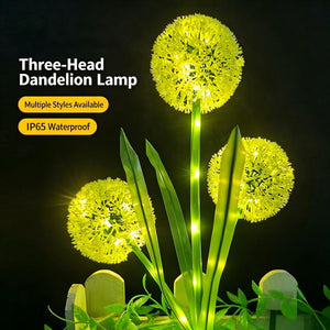 Ground stake outdoor waterproof solar dandelion onion ball light - park, square, courtyard, garden decorative lawn light
