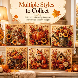 Autumn Harvest Pearl Painting DIY Kit, 20×20cm, Unframed / Stretched Canvas Optional