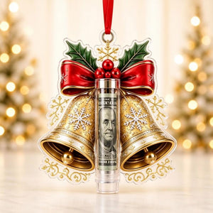 Christmas Cash Holder Ornament, Creative Acrylic Money‑Hanging Decor, Unique Surprise Gift for Christmas Tree Decoration & Holiday Gift Giving