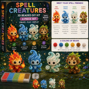 All-in-One 3D Bead Art Kit, No Glue DIY Beading Set for Home Decor & Birthday Gift