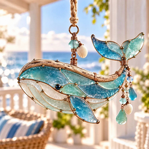 Coastal Acrylic Suncatcher | Ocean Hanging Window Decor, 5.91in & 7.87in Options, Perfect Gift for Beach Lovers