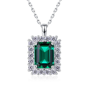 Old Money Style Emerald Halo Necklace Earrings Ring Jewelry Kit