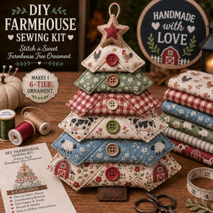 DIY Fabric Tree Ornament Sewing Kit | Hand‑Stitched Seasonal Holiday Craft Kit for Beginners, Complete Pre‑Cut Fabric Handmade Decor Gift Set