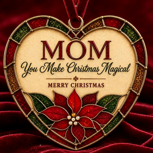 Heartfelt Stained Glass Heart Christmas Ornament 8×8cm(3.15in), Personalized Sentiment Keepsake Gift for Coworkers, Neighbors, Friends & Family