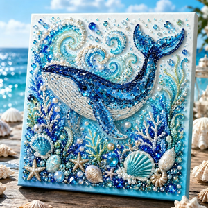 Octopus Diamond Painting DIY Kit 20×20cm, Available in Stretched Canvas with Frame & Unstretched Canvas No Frame Versions