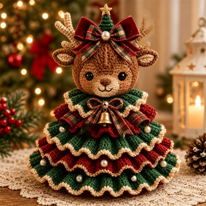 Owl Christmas Tree Crochet Kit, DIY Handmade Amigurumi Craft Supplies for Parent‑Child Holiday Making, Xmas Decor Crochet Starter Kit with Yarn Accessories & Tutorial