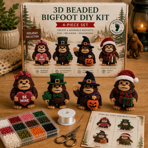3D Beaded Figurine DIY Craft Kit Set for Beginners, Holiday Handmade Decor Making Supplies Creative Gift