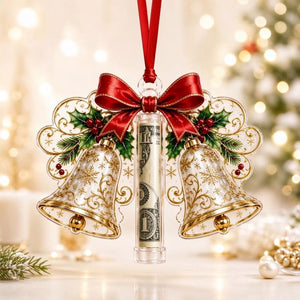 Christmas Cash Holder Ornament, Creative Acrylic Money‑Hanging Decor, Unique Surprise Gift for Christmas Tree Decoration & Holiday Gift Giving