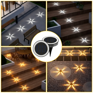 Solar buried lights for outdoor yards, gardens, balconies, steps, decorative lawn spike lights, stair step lights