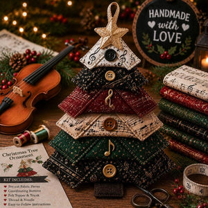 DIY Fabric Tree Ornament Sewing Kit | Hand‑Stitched Seasonal Holiday Craft Kit for Beginners, Complete Pre‑Cut Fabric Handmade Decor Gift Set