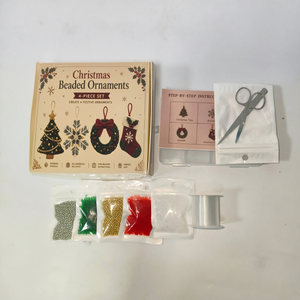 Christmas Bead DIY Craft Kit, Make Handmade 3D Cat Figurines & Festive Hanging Ornaments, All-Inclusive Beginner Beading Supplies for Family Holiday Crafts, Xmas Table Decor & Handmade Gifts