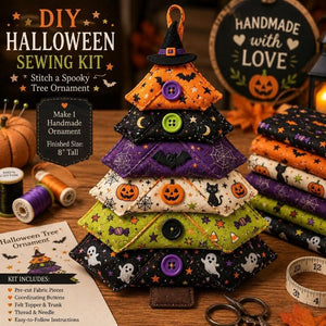 DIY Fabric Tree Ornament Sewing Kit | Hand‑Stitched Seasonal Holiday Craft Kit for Beginners, Complete Pre‑Cut Fabric Handmade Decor Gift Set