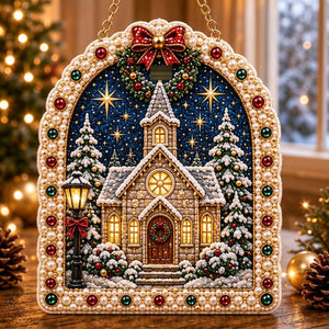 DIY Christmas Diamond Art Hanging Ornament, Festive Mixed Bead Wall Hanging Craft Kit for Holiday Home Decor & Unique Handmade Gift