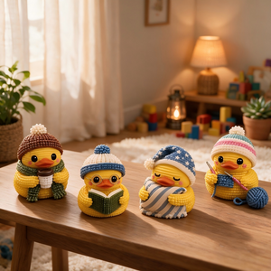 3D Beaded Duck DIY Kit, Complete Beading Craft Supplies to Make 4 Cute Duck Ornaments, Beginner Handmade Gift for Adults and Teens
