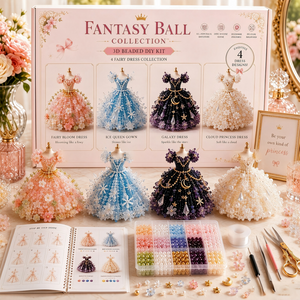 All-in-One 3D Beading DIY Kit Series – Cute Elves, Zodiac Dragons & Princess Dresses Handmade Gift for Beginners