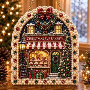 DIY Christmas Diamond Art Hanging Ornament, Festive Mixed Bead Wall Hanging Craft Kit for Holiday Home Decor & Unique Handmade Gift