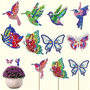 Butterfly Diamond Painting Garden Stakes - 8 Pack DIY Kit