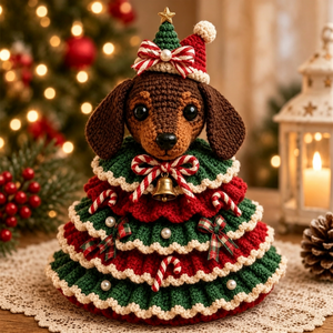 Owl Christmas Tree Crochet Kit, DIY Handmade Amigurumi Craft Supplies for Parent‑Child Holiday Making, Xmas Decor Crochet Starter Kit with Yarn Accessories & Tutorial