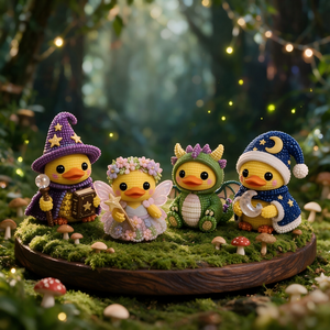 3D Beaded Duck DIY Kit, Complete Beading Craft Supplies to Make 4 Cute Duck Ornaments, Beginner Handmade Gift for Adults and Teens