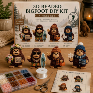 3D Beaded Figurine DIY Craft Kit Set for Beginners, Holiday Handmade Decor Making Supplies Creative Gift