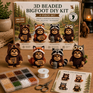 3D Beaded Figurine DIY Craft Kit Set for Beginners, Holiday Handmade Decor Making Supplies Creative Gift