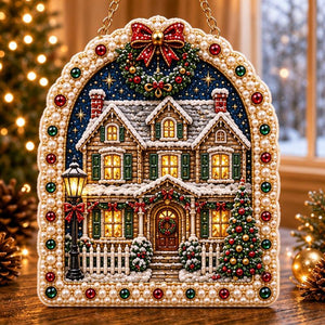 DIY Christmas Diamond Art Hanging Ornament, Festive Mixed Bead Wall Hanging Craft Kit for Holiday Home Decor & Unique Handmade Gift