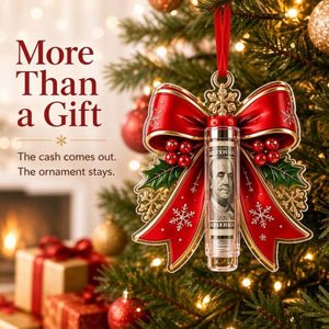 Christmas Cash Holder Ornament, Creative Acrylic Money‑Hanging Decor, Unique Surprise Gift for Christmas Tree Decoration & Holiday Gift Giving
