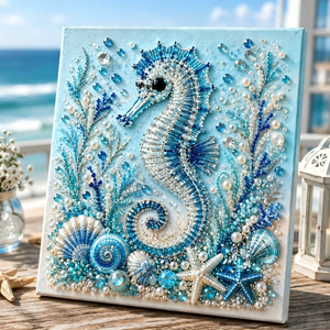 Octopus Diamond Painting DIY Kit 20×20cm, Available in Stretched Canvas with Frame & Unstretched Canvas No Frame Versions