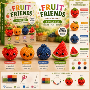 All-in-One 3D Bead Art Kit, No Glue DIY Beading Set for Home Decor & Birthday Gift