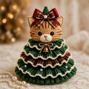 Owl Christmas Tree Crochet Kit, DIY Handmade Amigurumi Craft Supplies for Parent‑Child Holiday Making, Xmas Decor Crochet Starter Kit with Yarn Accessories & Tutorial