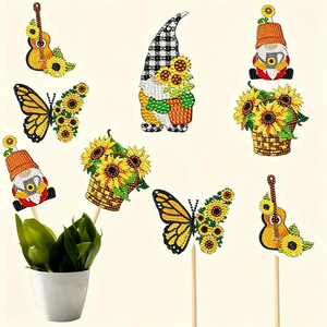 Butterfly Diamond Painting Garden Stakes - 8 Pack DIY Kit