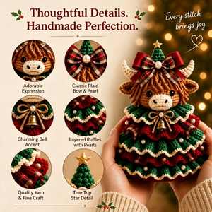 Owl Christmas Tree Crochet Kit, DIY Handmade Amigurumi Craft Supplies for Parent‑Child Holiday Making, Xmas Decor Crochet Starter Kit with Yarn Accessories & Tutorial