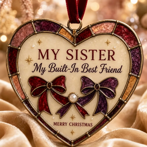 Heartfelt Stained Glass Heart Christmas Ornament 8×8cm(3.15in), Personalized Sentiment Keepsake Gift for Coworkers, Neighbors, Friends & Family