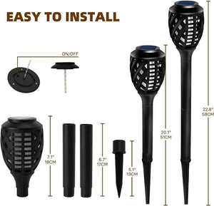 Outdoor Solar Torch Light with Water-Resistant Flickering Flames