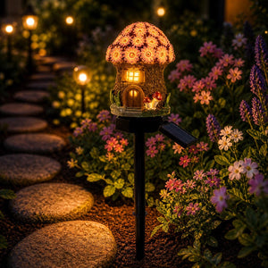 🍄✨Solar Fairy-Tale Mushroom Cottage Garden Light🌙