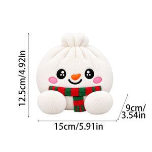 Christmas Mystery Dumpling Plush Toy, Cute Collectible Surprise Blind Box Plush with Steamer Gift Box, Holiday Stuffer Gift for Kids & Plush Lovers