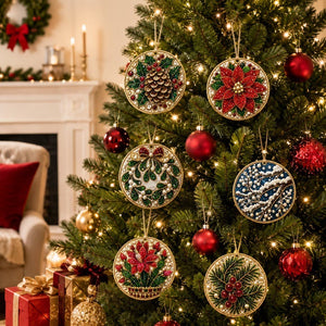 DIY Christmas Diamond Art Ornament Kit, Multiple Shapes Hanging Decor for Xmas Tree, Holiday DIY Craft & Handmade Gift