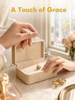 Sparkling Barrel CZ Jewelry Set | 18K Gold Plated Huggie Earrings & Dainty Pendant Necklace, Hypoallergenic Stainless Steel Matching Set for Women