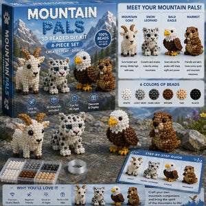 3D Beaded DIY Craft Kit, 4-in-1 No Glue Handmade Ornament Making Set for Kids & Adults, Creative Gift & Home Decor