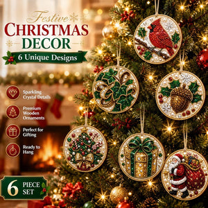 DIY Christmas Diamond Art Ornament Kit, Multiple Shapes Hanging Decor for Xmas Tree, Holiday DIY Craft & Handmade Gift