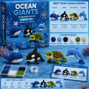 3D Beaded DIY Craft Kit, 4-in-1 No Glue Handmade Ornament Making Set for Kids & Adults, Creative Gift & Home Decor