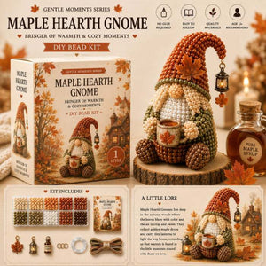 Gnome DIY Bead Kit, No‑Glue Hand‑Beading Craft Set, Premium Materials with Complete Accessories & Easy‑Follow Guide, Handmade Gnome Ornament as Warm Gift for Adults & Teens Age 12+