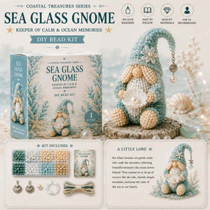 Gnome DIY Bead Kit, No‑Glue Hand‑Beading Craft Set, Premium Materials with Complete Accessories & Easy‑Follow Guide, Handmade Gnome Ornament as Warm Gift for Adults & Teens Age 12+