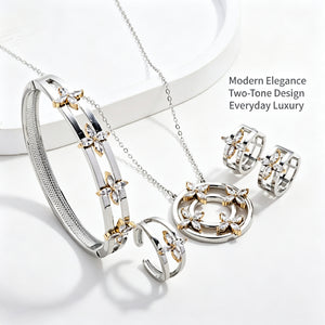 "Floral Jewelry Collection - 4-Piece Sets | Gold & Two-Tone"