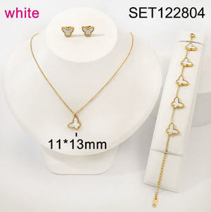 Dainty Butterfly 3Pcs Jewelry Set | 18K Gold Waterproof Matching Necklace Earring Bracelet