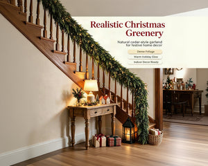 Artificial Cedar Garland, 6 FT Realistic Greenery Garland for Indoor & Outdoor Christmas Mantel, Staircase and Doorway Holiday Decor