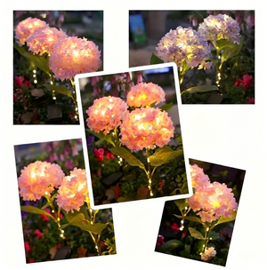 Outdoor LED Solar Courtyard Decorative Lights, Hydrangea Lights, Outdoor Garden Atmosphere Waterproof Firework Lights, Villa Decoration