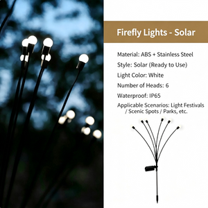 Outdoor Waterproof Solar Firefly Ground Spike Lights for Scenic Spots, Parks, Courtyards, Gardens, Lawn Landscaping and Decoration
